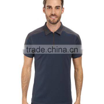 Custom high quality mens zipper collar design polo shirts for sale