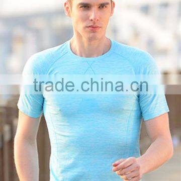 Heather Spandex Polyester Slim Dry Fit Plain Compress Sports T-Shirt Mens Short Raglan Sleeve Gym T Shirt with Wholesale Price