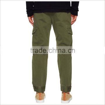 Custom Slim Straight Invisible Pockets Mens Cargo Pants In Green photo-3