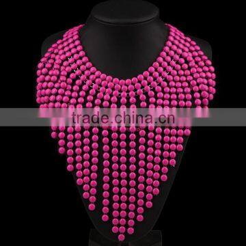 Zm33313a Statement Necklace 2017 Wholesale Tassel Beads Bib Necklace photo-3
