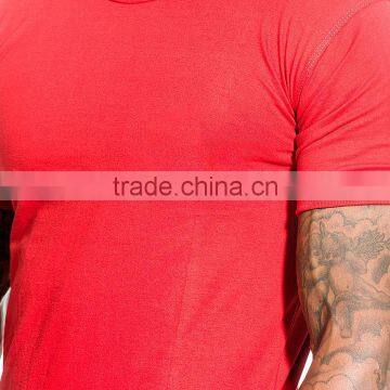 Mens Plain Gym Running Fitness T Shirt With Hem Bottom photo-2