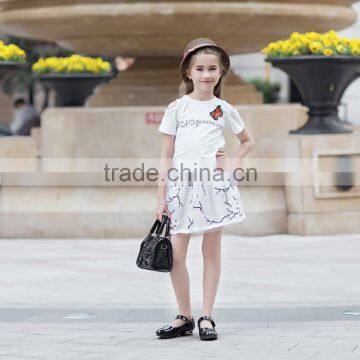 two piece knitting t shirt and skirt dress ball grown dress for baby girl summer dress for girl ruffle skirt