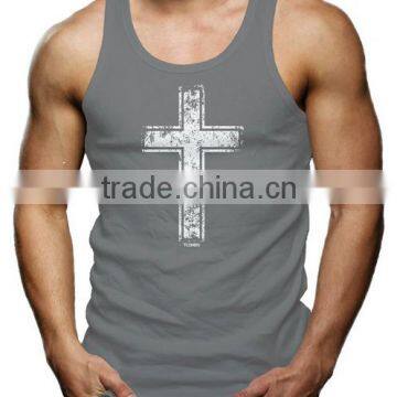 China Printing Cotton Custom Gym Wholesale Mens Singlet photo-5