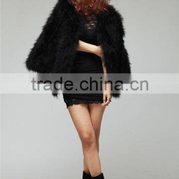 2016 Hot Sale Sweetangel Ostrich Wool Fur Wool Large Size Women Coat Feather Fur Women Jacket Womens Winter Overwear photo-2