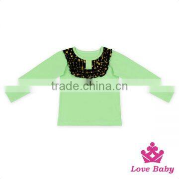 Latest Frock Designs Cotton Shirts With Arrow Ruffle Top Bib Baby Shirts Girls Tops Kids photo-4