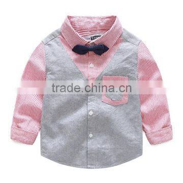 S33467W Wholesale Latest Fashion Cotton Clothes Baby Boys Bowknot Blouse photo-2