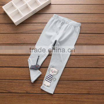 S32851W Sweet Girls Classical Bow Skinny Pants Casual Kids Cats Printed Trousers photo-6