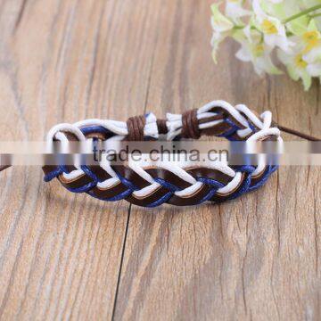 Handmade Wristband Vintage Braided Wrap PU Leather Bracelets Women