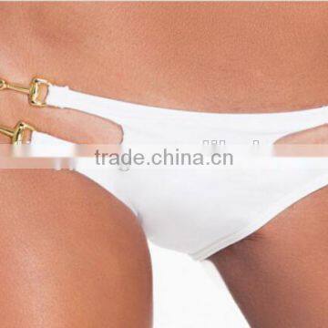 M863 Dingyang Fashion Sexy White Halter Metal Joint Split Bikini Swimwear photo-5