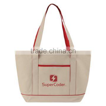 Boat Accent Tote Bag - Features a Full Top Zipper Closure, Front Open Pocket and Comes With Your Logo. photo-5