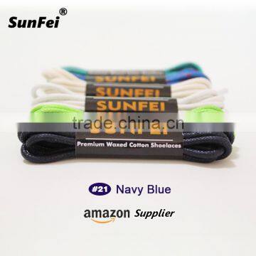 Navy Blue Waxed Cotton Shoelace