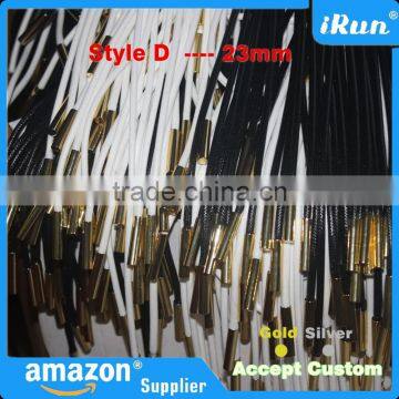 (MOQ:100pcs) Premium Gold & Silver Shoe Laces Aglets 23mm For Trainers - Customized Logo/Package/Color Round Metal Aglet Tips photo-6