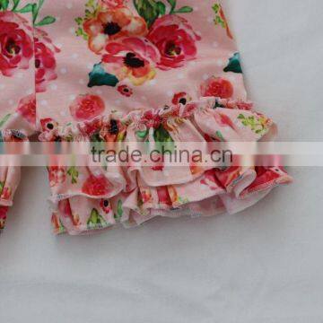2017 Summer Little Angel Beautiful Flower Ruffle Shorts Baby Girls Lovely Rosa Ruffle Shorts photo-2