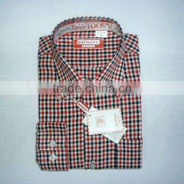 2014 fancy plaid 100% cotton school boy shirt