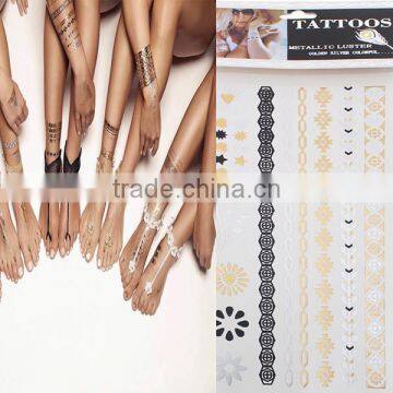 Popular Body Art Removable Waterproof Metallic Custom Temporary Tattoo Sticker