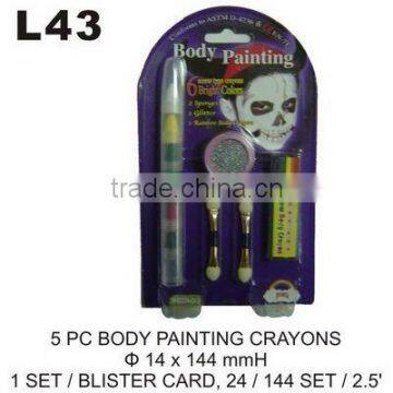 L43 5 PC BODY PAINTING CRAYONS