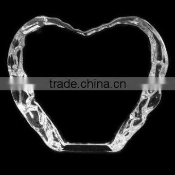 Optic Crystal Glass Blank Heart Iceberg For Souvenirs Office Decoration JKC-0095