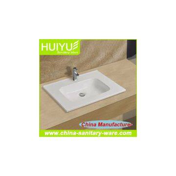 Bathroom ceramic washing basin, thin edge of basin, featheredge basin