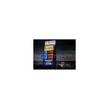 Color Gas Station Advertising Signs / Wireless Led Display Remote Controlling