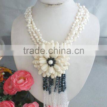 A-4410 Newest Nigerian Wedding Design Flower Necklace Jewelry