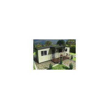 Portable Flat Packed Houses Prefab Bungalow With PVC / Gypsum Board Ceiling Panel