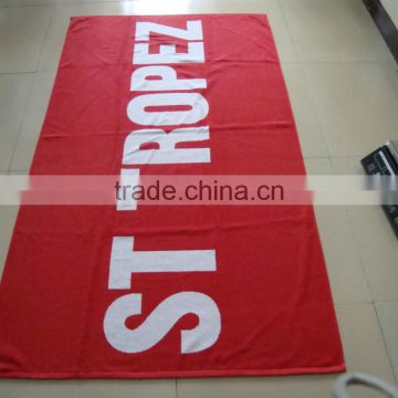 100%cotton luxurious quality large logo jacquard beach towel