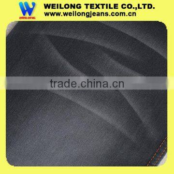 B2952D-2 high quality cotton poly spandex black satin denim jeans fabric