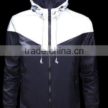 2016 Reflective Hooded Pink Windbreaker Jacket Men