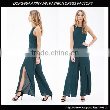 New sleeveless designer ladies jumpsuit back zip western fashion wearing