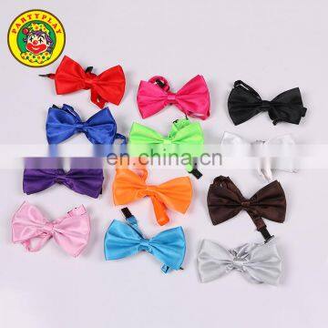 Solid color satin party mens silk bowtie