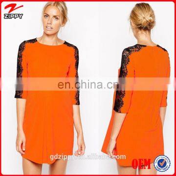 2014 Maternity Clothes Manufacturer Lace Sleeve Mini Maternity Dress