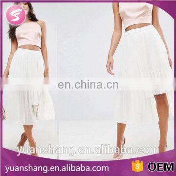 2017 hot selling high quality lady long white skirt