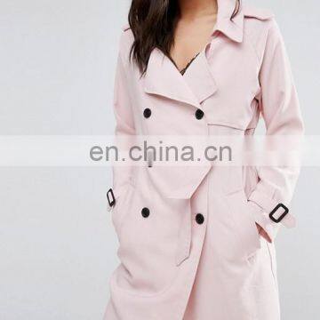 Womenv Pink Single Button Ladies Long Dust Coat photo-4