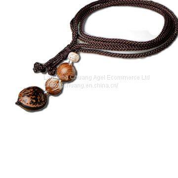 The Long Winter Sweater Chain Necklace Pendant All-match Simple Folk Style Female Ornaments, Linden Wood Pendant photo-4