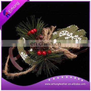 Christmas linen decoration with pine needle