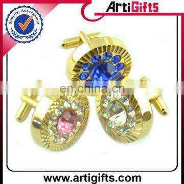 Newest fashion rhinestone metal wholesale cufflinks