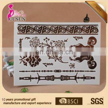 2016 trend fashion Gold and silver metallic temporary tattoo