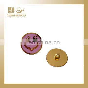 pink enamel gold plating metal sewing button