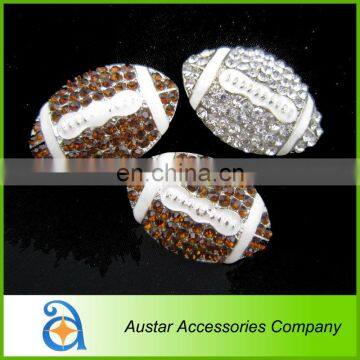 Football Rhinestone Crystal Buckle,Rhinestone slider button embellishment