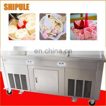 Top Sale Ice Cream Machinery Double Square Pan Roll Fried Ice Cream Roll Machine Fry Ice Pan Machine photo-3