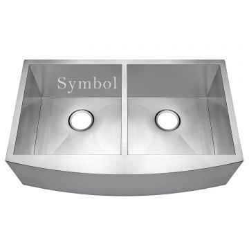 33 Inch Double Bowl Stainless Steel Farmhouse Sink