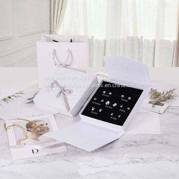 Elegant White Jewelry Box Jewellery Package Logo Customization Paper Earring Set Box