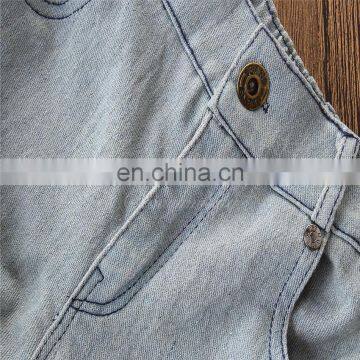 Girl Summer 2PCS Outfit Kids off Shoulder Flower Print Tops & Broken-hole Jeans Set photo-6