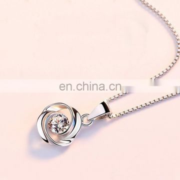 Wholesale Jewellery Making Supplies Jewelry White Gold Rhodium Plated Charm Pendant 925 Sterling Silver Necklace