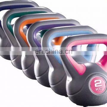 Body Exercise Equipment Double Color Plastic Kettlebell Wholesale