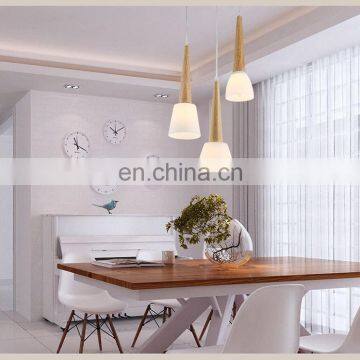Modern Simple Wood Lampshade Kitchen Ceiling Pendant Lights photo-2