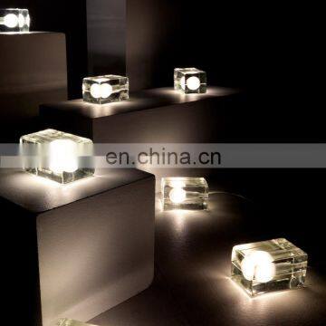 Modern Contemporary Hotel Bedroom Table Lamps With Glass Shades LED Ice Cube Table Lamp photo-3
