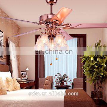 European-style Living Room Bedroom Wholesale Brand Kiba Fan Lights Restaurant Hotel Decoration Iron Leaf Ceiling Fan Lights photo-2