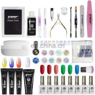 4 pcs color change poly gel and 6 colors 15ml gel polish kit full nail gel kit tools