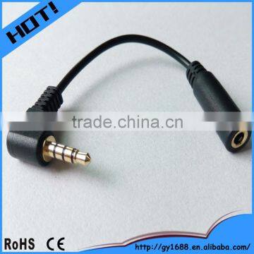 4-pole 3.5mm Right Angle M/F Stereo Audio Cable 0.1m
